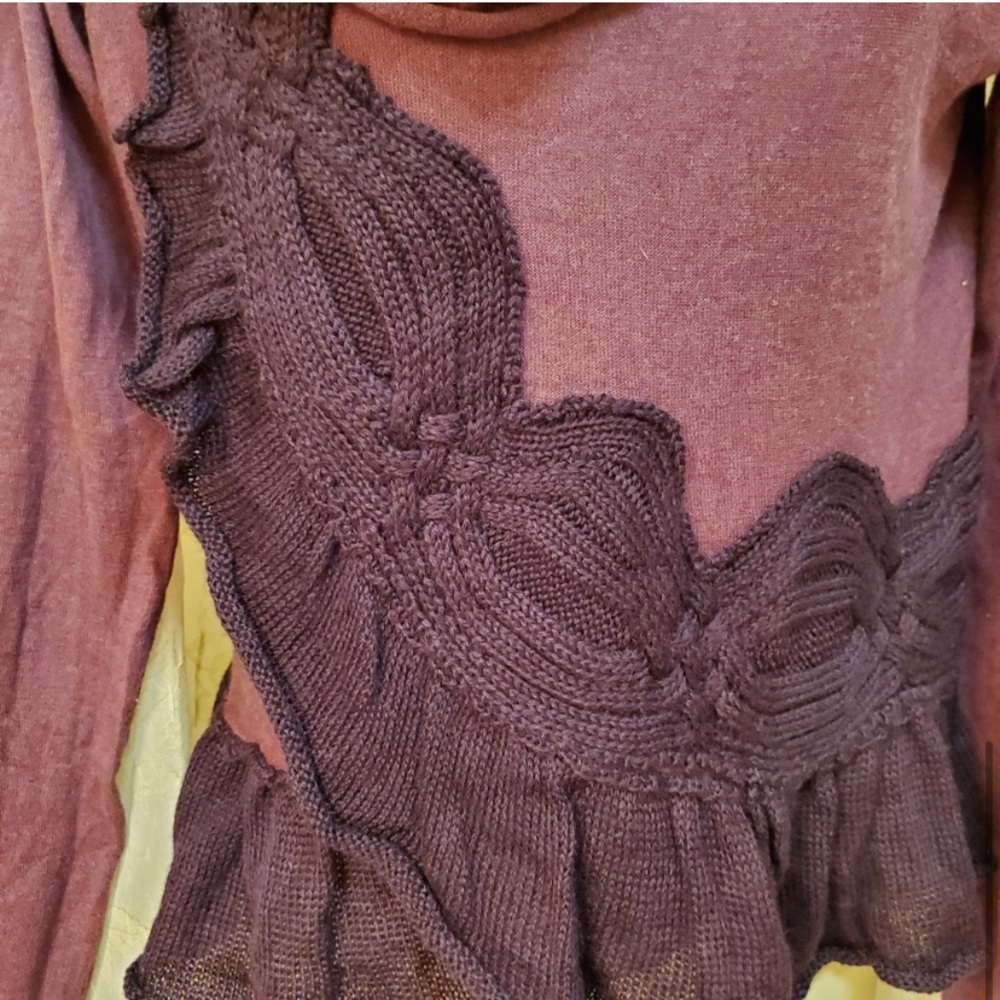 🛑SOLD🛑 Anthropologie Moth Purple Cowl Sweater - Picture 8 of 9